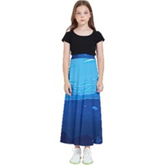 Ai Generated Ocean Sea Fish Underwater Water Kids  Flared Maxi Skirt by Ravend