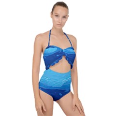 Ai Generated Ocean Sea Fish Underwater Water Scallop Top Cut Out Swimsuit by Ravend