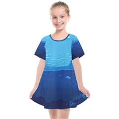 Ai Generated Ocean Sea Fish Underwater Water Kids  Smock Dress by Ravend