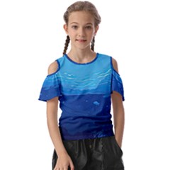 Ai Generated Ocean Sea Fish Underwater Water Kids  Butterfly Cutout Tee by Ravend