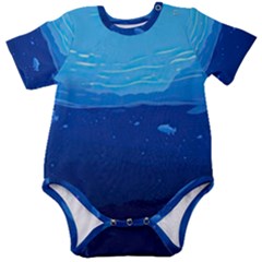 Ai Generated Ocean Sea Fish Underwater Water Baby Short Sleeve Bodysuit by Ravend