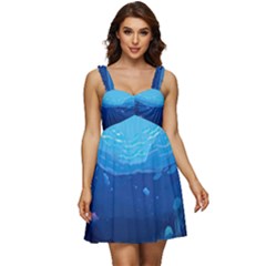 Ai Generated Ocean Sea Fish Underwater Water Ruffle Strap Babydoll Chiffon Dress by Ravend