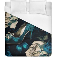 Glass Slipper Blues Fairytale Duvet Cover (california King Size) by Ravend