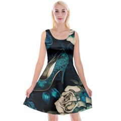 Glass Slipper Blues Fairytale Reversible Velvet Sleeveless Dress by Ravend