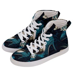 Glass Slipper Blues Fairytale Women s Hi-top Skate Sneakers by Ravend