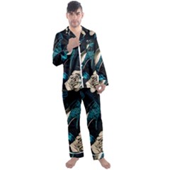 Glass Slipper Blues Fairytale Men s Long Sleeve Satin Pajamas Set by Ravend