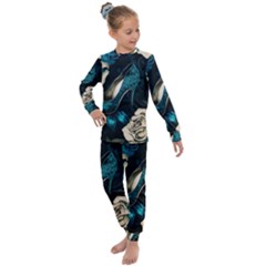 Glass Slipper Blues Fairytale Kids  Long Sleeve Set  by Ravend