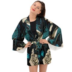 Glass Slipper Blues Fairytale Long Sleeve Kimono by Ravend