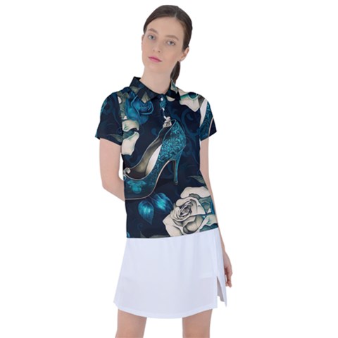 Glass Slipper Blues Fairytale Women s Polo Tee by Ravend