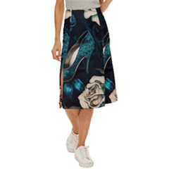 Glass Slipper Blues Fairytale Midi Panel Skirt by Ravend