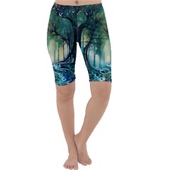 Trees Forest Mystical Forest Nature Cropped Leggings  by Ravend