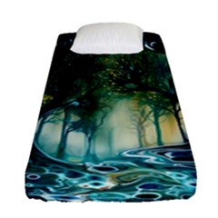 Trees Forest Mystical Forest Nature Fitted Sheet (single Size) by Ravend