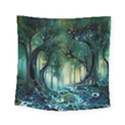 Trees Forest Mystical Forest Nature Square Tapestry (Small) View1