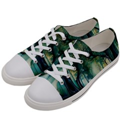 Trees Forest Mystical Forest Nature Men s Low Top Canvas Sneakers by Ravend