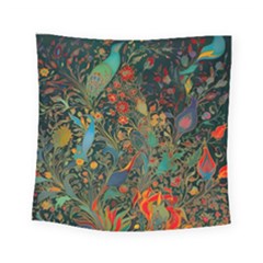 Ai Generated Flowers Trees Forest Mystical Forest Square Tapestry (small) by Ravend