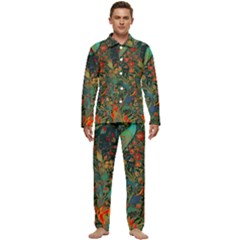 Ai Generated Flowers Trees Forest Mystical Forest Men s Long Sleeve Velvet Pocket Pajamas Set by Ravend