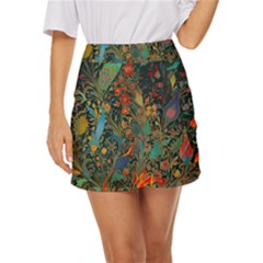 Ai Generated Flowers Trees Forest Mystical Forest Mini Front Wrap Skirt by Ravend