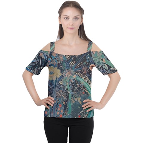 Ai Generated Flower Trees Forest Mystical Forest Cutout Shoulder Tee by Ravend