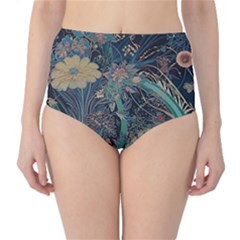 Ai Generated Flower Trees Forest Mystical Forest Classic High-waist Bikini Bottoms by Ravend