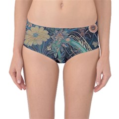 Ai Generated Flower Trees Forest Mystical Forest Mid-waist Bikini Bottoms by Ravend