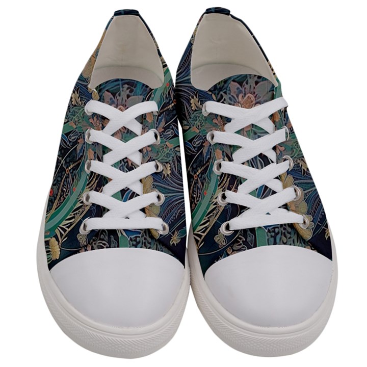 Ai Generated Flower Trees Forest Mystical Forest Men s Low Top Canvas Sneakers