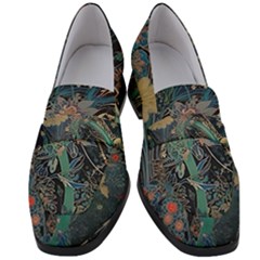 Ai Generated Flower Trees Forest Mystical Forest Women s Chunky Heel Loafers by Ravend