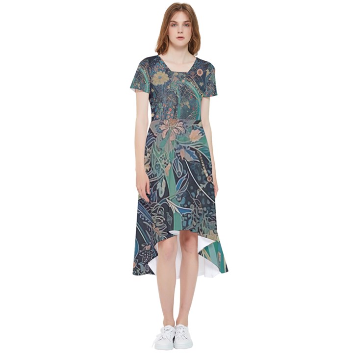 Ai Generated Flower Trees Forest Mystical Forest High Low Boho Dress