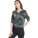 Ai Generated Flower Trees Forest Mystical Forest Quarter Sleeve Blouse View1