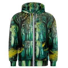 Ai Generated Trees Forest Mystical Forest Nature Art Men s Zipper Hoodie by Ravend