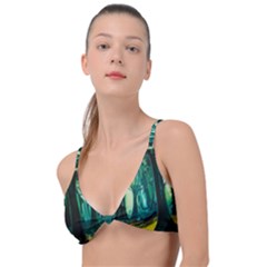 Ai Generated Trees Forest Mystical Forest Nature Art Knot Up Bikini Top by Ravend