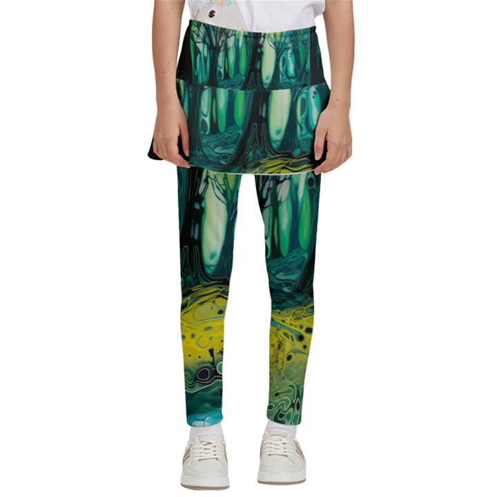 Ai Generated Trees Forest Mystical Forest Nature Art Kids  Skirted Pants