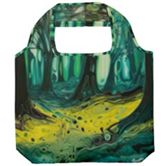 Ai Generated Trees Forest Mystical Forest Nature Art Foldable Grocery Recycle Bag by Ravend