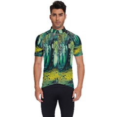 Ai Generated Trees Forest Mystical Forest Nature Art Men s Short Sleeve Cycling Jersey by Ravend