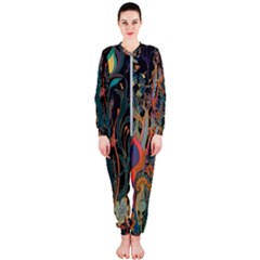 Ai Generated Trees Forest Mystical Forest Nature Onepiece Jumpsuit (ladies) by Ravend