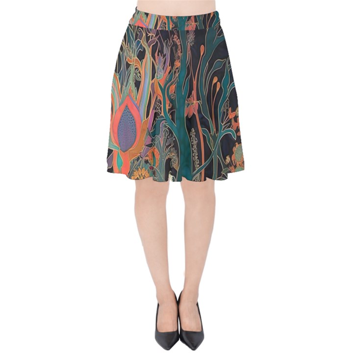 Ai Generated Trees Forest Mystical Forest Nature Velvet High Waist Skirt