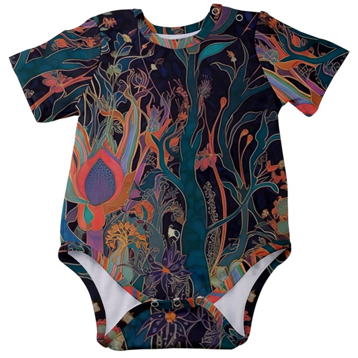 Ai Generated Trees Forest Mystical Forest Nature Baby Short Sleeve Bodysuit