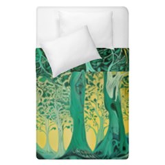 Nature Trees Forest Mystical Forest Jungle Duvet Cover Double Side (single Size) by Ravend