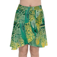 Nature Trees Forest Mystical Forest Jungle Chiffon Wrap Front Skirt by Ravend