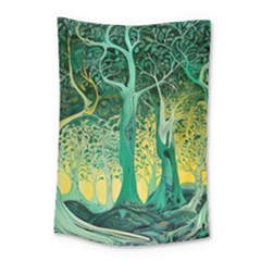 Nature Trees Forest Mystical Forest Jungle Small Tapestry by Ravend