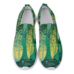 Nature Trees Forest Mystical Forest Jungle Women s Slip On Sneakers by Ravend