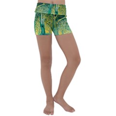 Nature Trees Forest Mystical Forest Jungle Kids  Lightweight Velour Yoga Shorts by Ravend