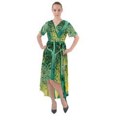 Nature Trees Forest Mystical Forest Jungle Front Wrap High Low Dress by Ravend