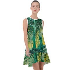 Nature Trees Forest Mystical Forest Jungle Frill Swing Dress by Ravend