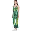 Nature Trees Forest Mystical Forest Jungle V-Neck Spaghetti Strap Tie Front Jumpsuit View2