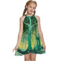 Nature Trees Forest Mystical Forest Jungle Kids  Halter Collar Waist Tie Chiffon Dress View1