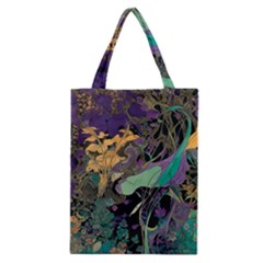 Ai Generated Flowers Trees Forest Mystical Forest Pattern Classic Tote Bag by Ravend