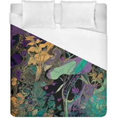 Ai Generated Flowers Trees Forest Mystical Forest Pattern Duvet Cover (california King Size) by Ravend