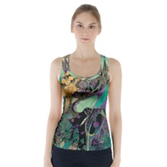 Ai Generated Flowers Trees Forest Mystical Forest Pattern Racer Back Sports Top by Ravend