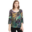 Ai Generated Flowers Trees Forest Mystical Forest Pattern Chiffon Quarter Sleeve Blouse View1