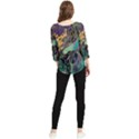 Ai Generated Flowers Trees Forest Mystical Forest Pattern Chiffon Quarter Sleeve Blouse View2